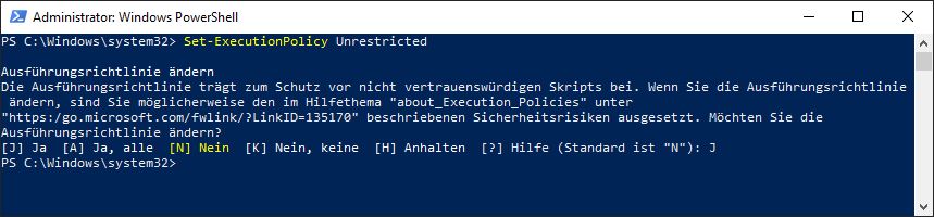 Anpassung Execution Policy